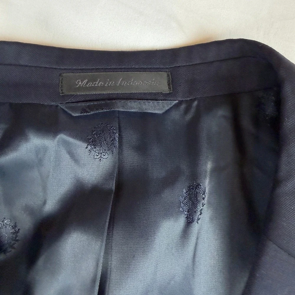 Lauren Ralph Lauren Mens 50L Navy Blue 100% Wool Natural Stretch Sport Coat